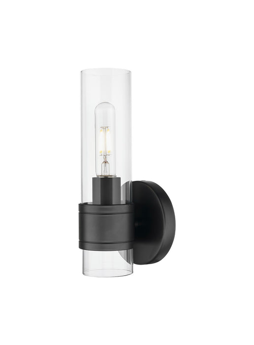 Innovations 467-1W-BK-G467-CL One Light Wall Sconce, Matte Black