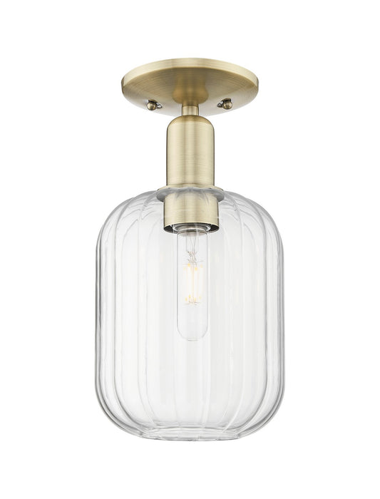 Innovations 716-1C-AB-G460-7CL One Light Semi-Flush Mount, Antique Brass
