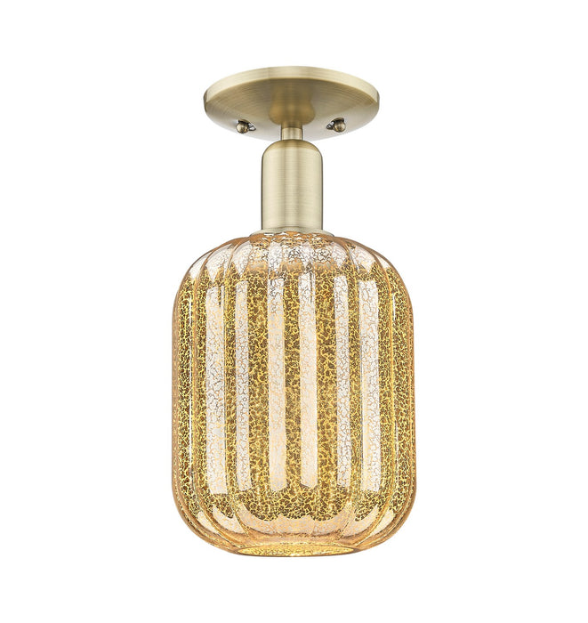 Innovations 716-1C-AB-G460-7ME One Light Semi-Flush Mount, Antique Brass