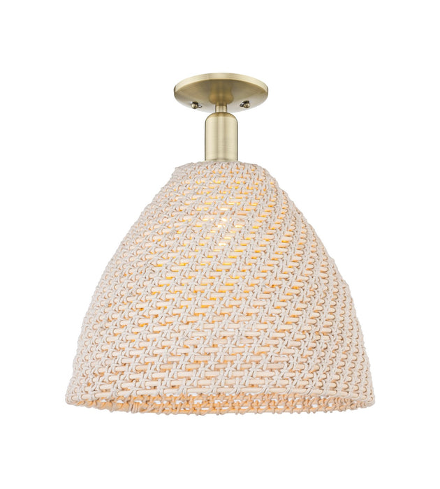 Innovations 716-1C-AB-NBD-16-NAT One Light Semi-Flush Mount, Antique Brass