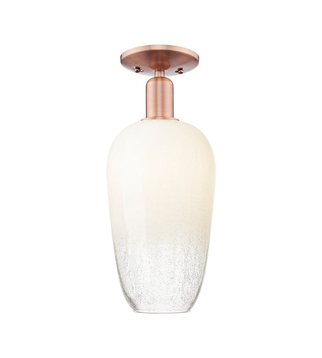 Innovations 716-1C-AC-G484-7OP One Light Semi-Flush Mount, Antique Copper