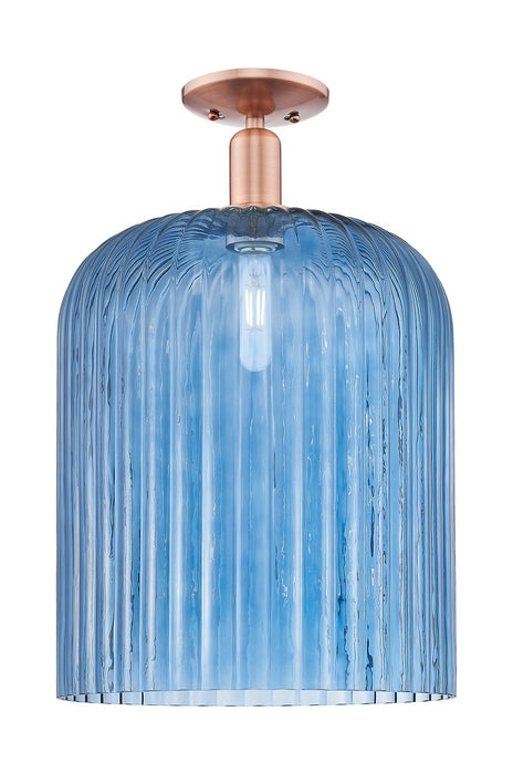 Innovations 716-1C-AC-G559-12BL One Light Semi-Flush Mount, Antique Copper