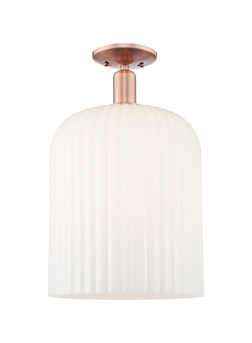 Innovations 716-1C-AC-G559-12GWH One Light Semi-Flush Mount, Antique Copper