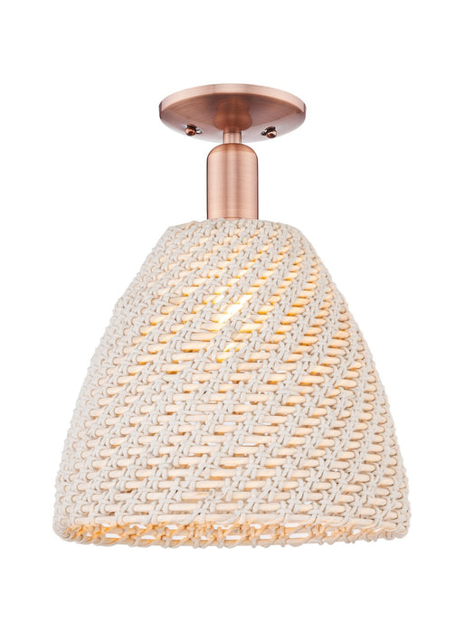 Innovations 716-1C-AC-NBD-12-NAT One Light Semi-Flush Mount, Antique Copper