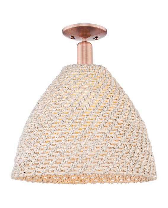 Innovations 716-1C-AC-NBD-16-NAT One Light Semi-Flush Mount, Antique Copper