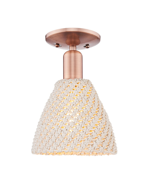 Innovations 716-1C-AC-NBD-75-NAT One Light Semi-Flush Mount, Antique Copper