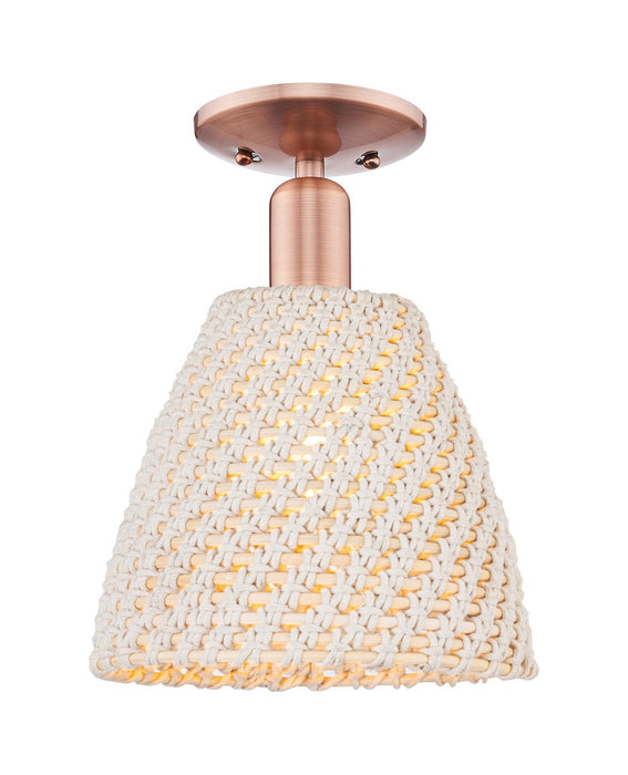 Innovations 716-1C-AC-NBD-9-NAT One Light Semi-Flush Mount, Antique Copper