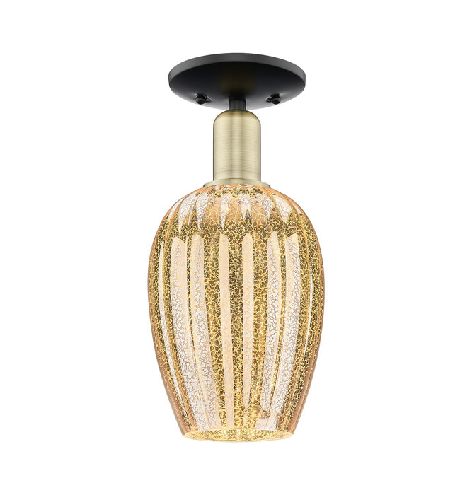 Innovations 716-1C-BAB-G457-6ME One Light Semi-Flush Mount, Black Antique Brass