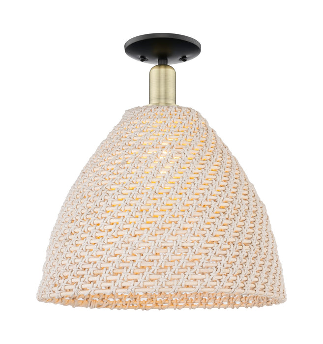 Innovations 716-1C-BAB-NBD-16-NAT One Light Semi-Flush Mount, Black Antique Brass
