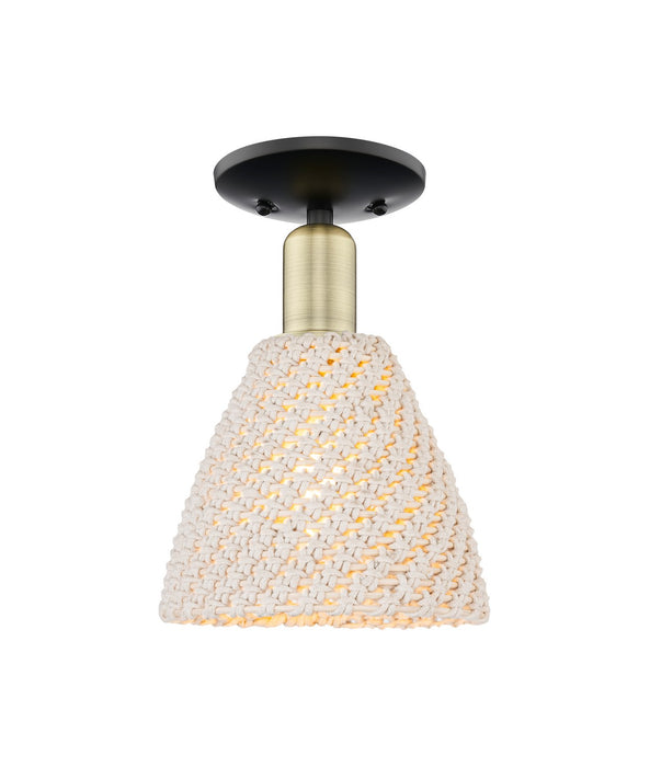 Innovations 716-1C-BAB-NBD-75-NAT One Light Semi-Flush Mount, Black Antique Brass