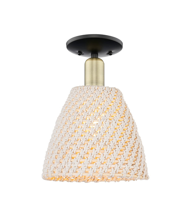 Innovations 716-1C-BAB-NBD-9-NAT One Light Semi-Flush Mount, Black Antique Brass