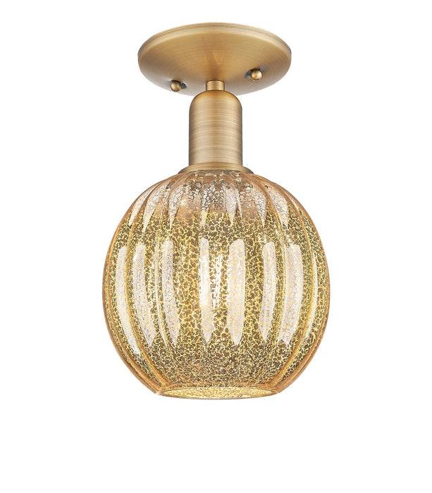 Innovations 716-1C-BB-G458-7ME One Light Semi-Flush Mount, Brushed Brass