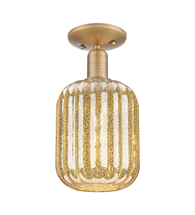 Innovations 716-1C-BB-G460-7ME One Light Semi-Flush Mount, Brushed Brass