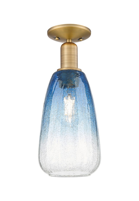 Innovations 716-1C-BB-G480-6SB One Light Semi-Flush Mount, Brushed Brass