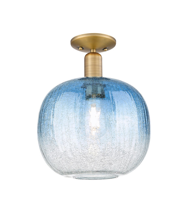Innovations 716-1C-BB-G481-10SB One Light Semi-Flush Mount, Brushed Brass