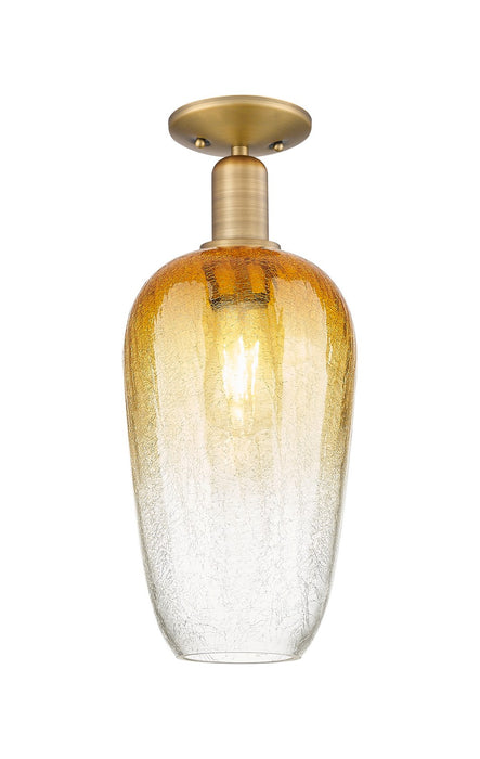 Innovations 716-1C-BB-G484-7AM One Light Semi-Flush Mount, Brushed Brass