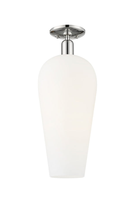 Innovations 716-1C-PN-G456-8WH One Light Semi-Flush Mount, Polished Nickel