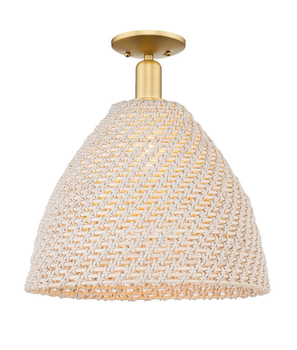 Innovations 716-1C-SG-NBD-16-NAT One Light Semi-Flush Mount, Satin Gold