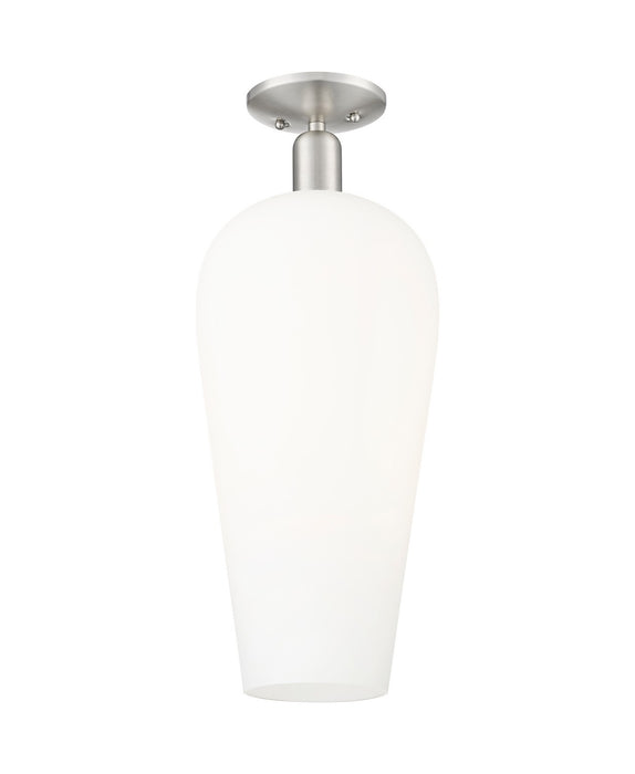 Innovations 716-1C-SN-G456-8WH One Light Semi-Flush Mount, Brushed Satin Nickel