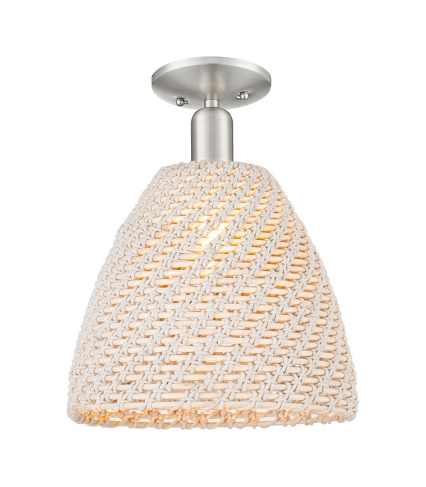 Innovations 716-1C-SN-NBD-12-NAT One Light Semi-Flush Mount, Brushed Satin Nickel