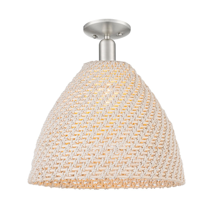 Innovations 716-1C-SN-NBD-16-NAT One Light Semi-Flush Mount, Brushed Satin Nickel