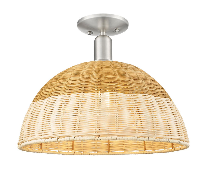 Innovations 716-1C-SN-NBD2-16-NAT One Light Semi-Flush Mount, Brushed Satin Nickel