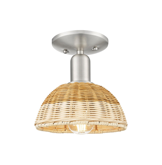 Innovations 716-1C-SN-NBD2-75-NAT One Light Semi-Flush Mount, Brushed Satin Nickel
