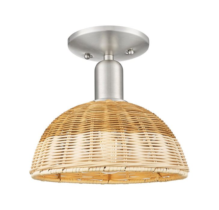 Innovations 716-1C-SN-NBD2-9-NAT One Light Semi-Flush Mount, Brushed Satin Nickel
