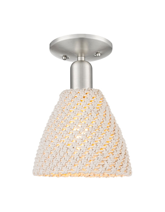 Innovations 716-1C-SN-NBD-75-NAT One Light Semi-Flush Mount, Brushed Satin Nickel