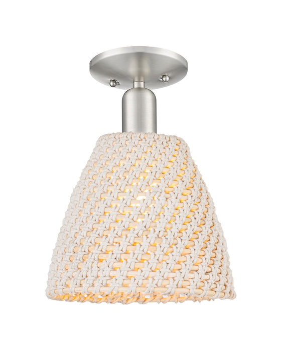 Innovations 716-1C-SN-NBD-9-NAT One Light Semi-Flush Mount, Brushed Satin Nickel