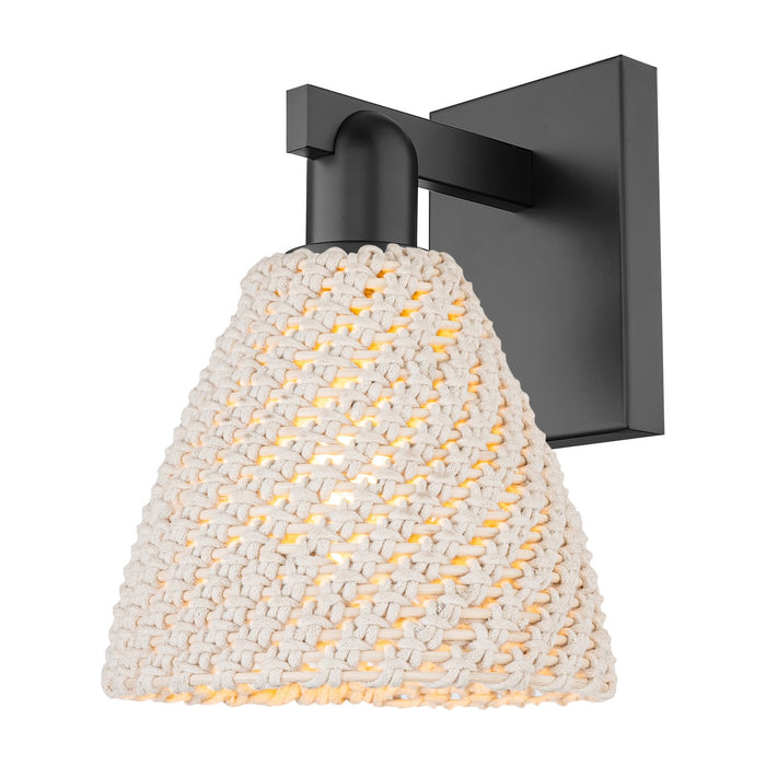 Innovations 716-1W-BK-NBD-75-NAT One Light Wall Sconce, Matte Black