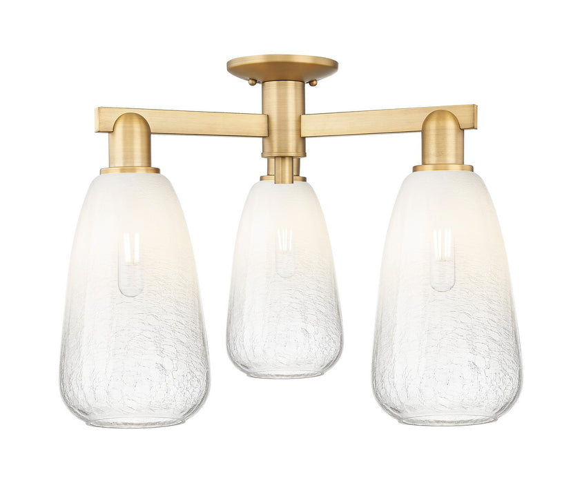 Innovations 716-3F-BB-G480-6OP Three Light Semi-Flush Mount, Brushed Brass