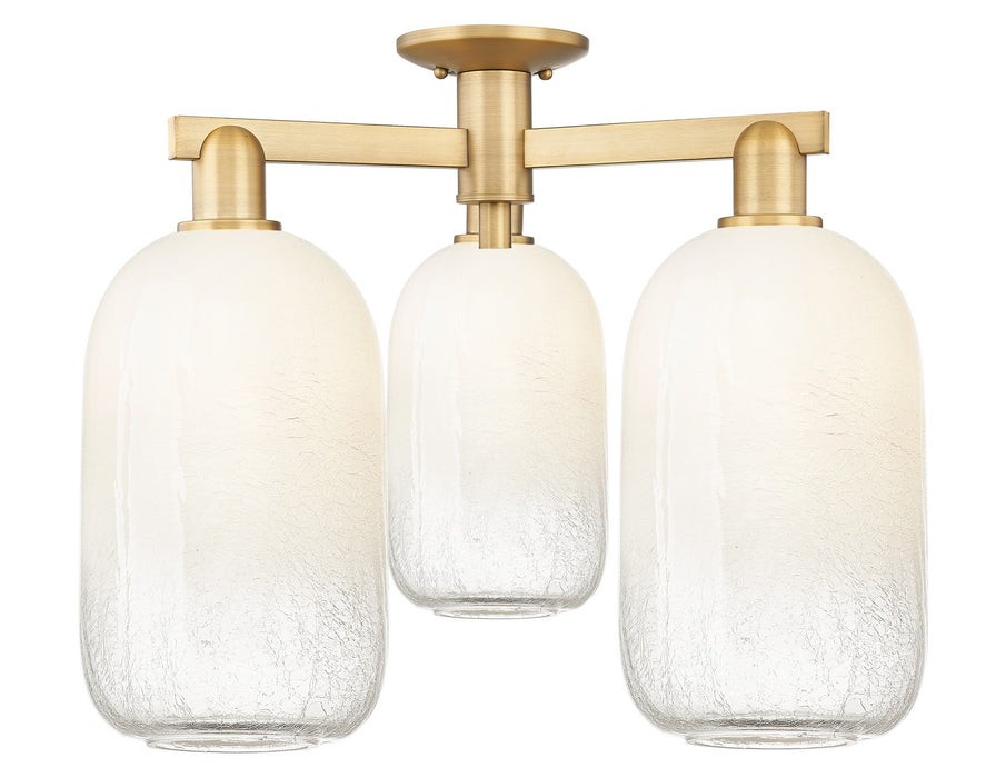 Innovations 716-3F-BB-G482-7OP Three Light Semi-Flush Mount, Brushed Brass