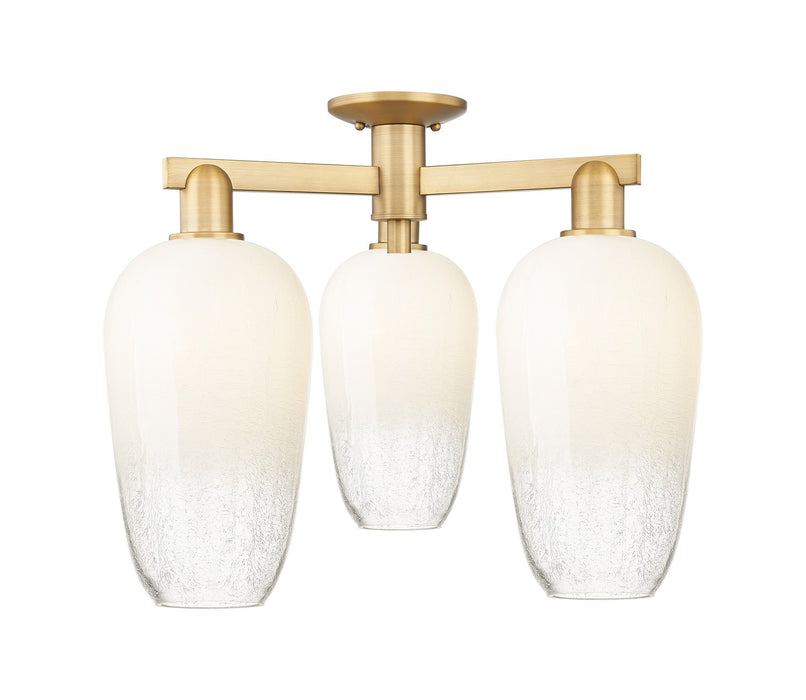 Innovations 716-3F-BB-G484-7OP Three Light Semi-Flush Mount, Brushed Brass