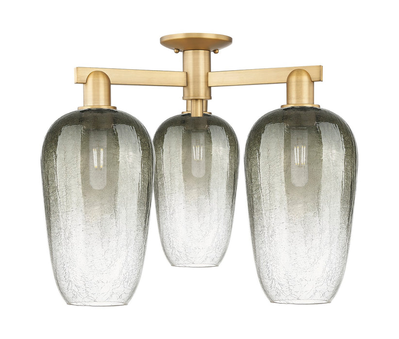 Innovations 716-3F-BB-G484-7SL Three Light Semi-Flush Mount, Brushed Brass