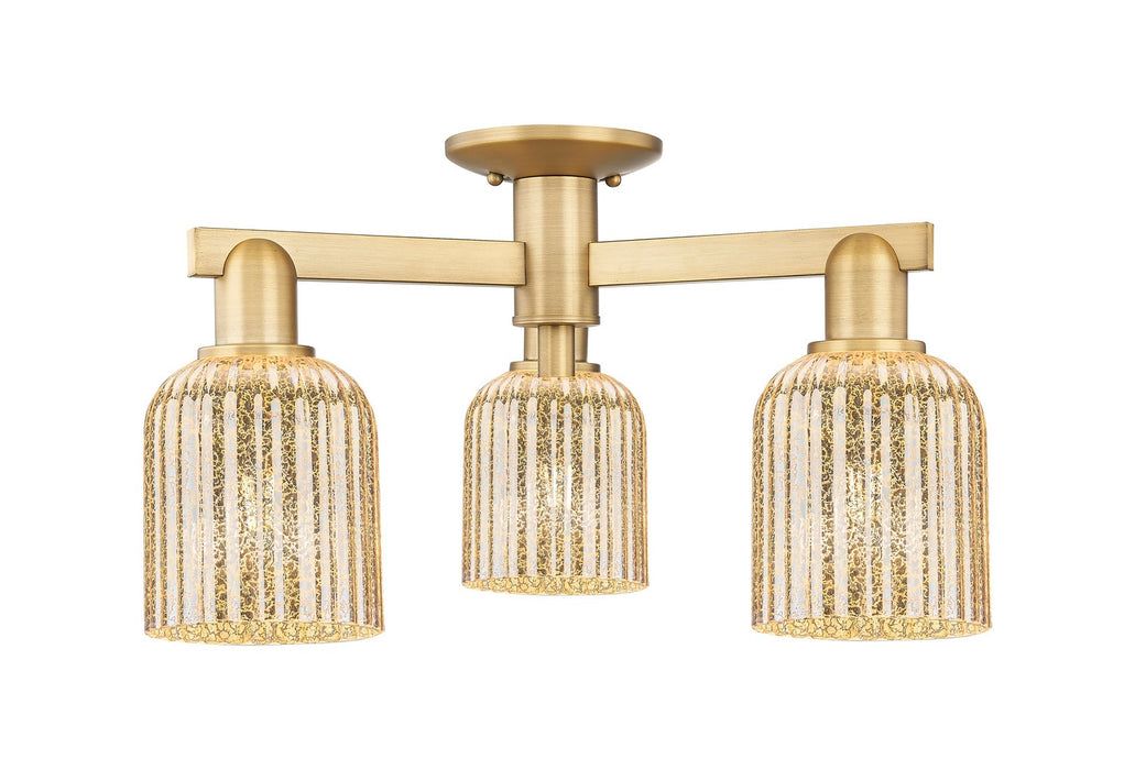 Innovations 716-3F-BB-G559-5ME Three Light Semi-Flush Mount, Brushed Brass