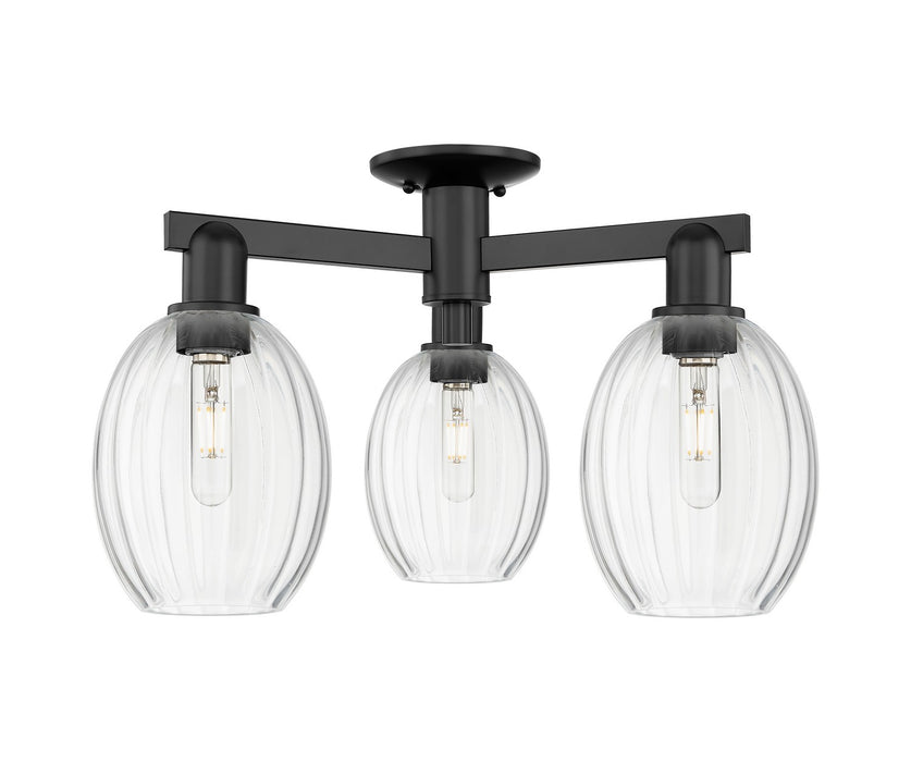 Innovations 716-3F-BK-G459-6CL Three Light Semi-Flush Mount, Matte Black