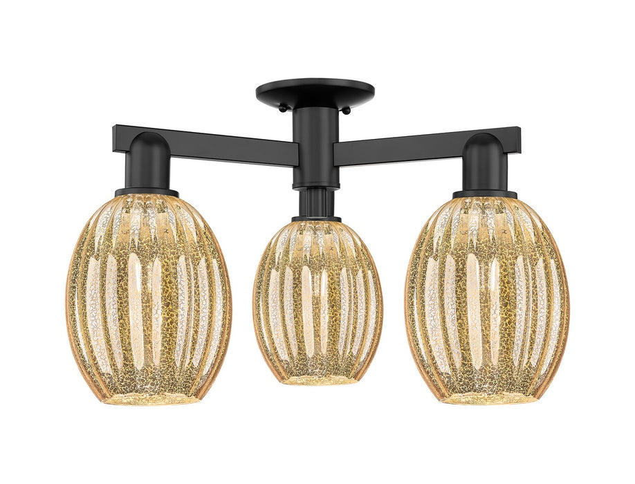 Innovations 716-3F-BK-G459-6ME Three Light Semi-Flush Mount, Matte Black