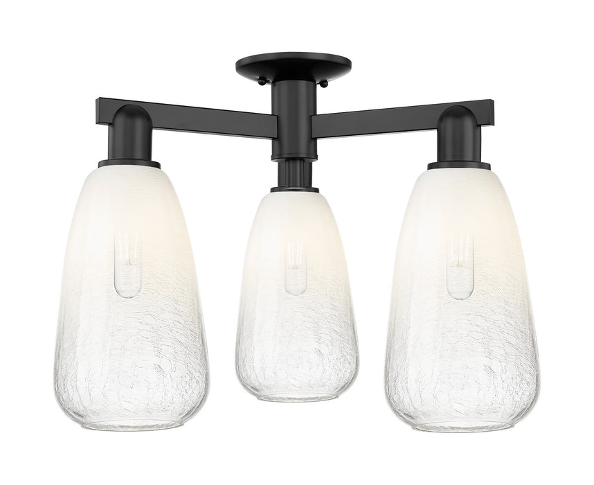 Innovations 716-3F-BK-G480-6OP Three Light Semi-Flush Mount, Matte Black