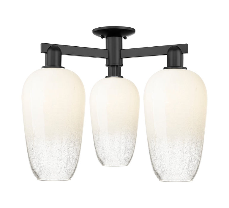 Innovations 716-3F-BK-G484-7OP Three Light Semi-Flush Mount, Matte Black