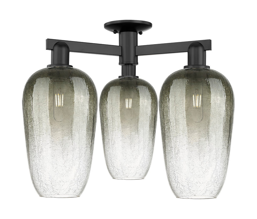 Innovations 716-3F-BK-G484-7SL Three Light Semi-Flush Mount, Matte Black