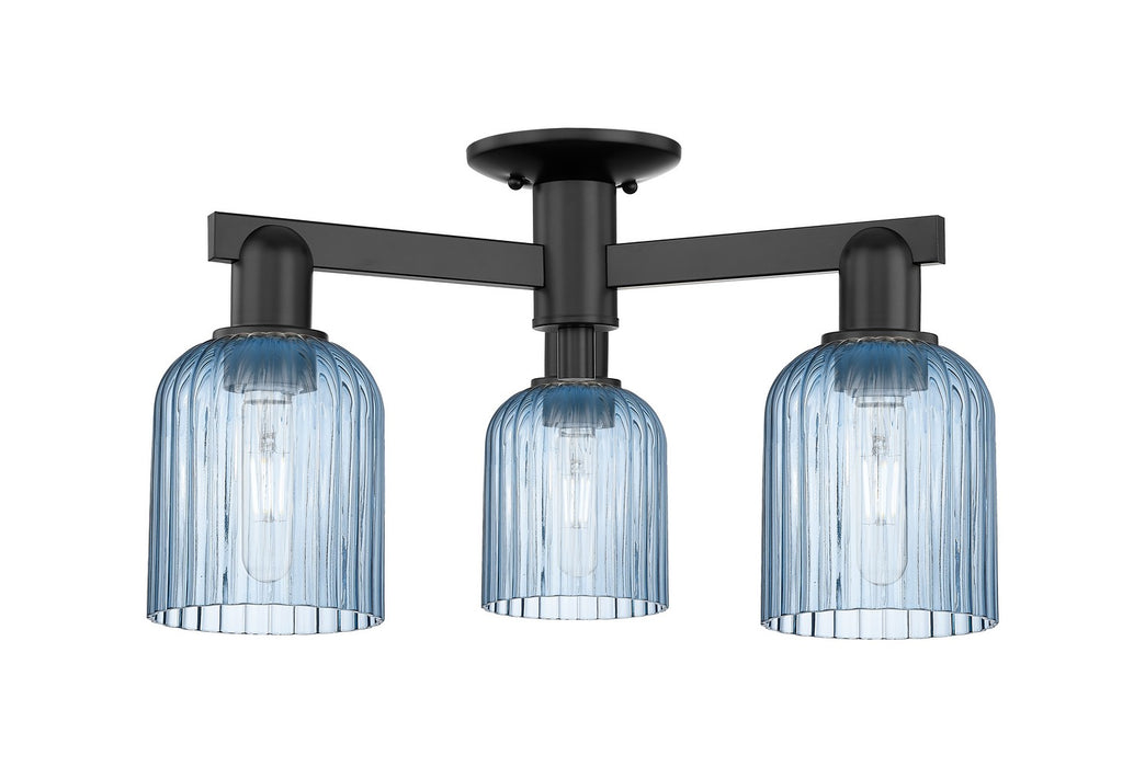 Innovations 716-3F-BK-G559-5BL Three Light Semi-Flush Mount, Matte Black
