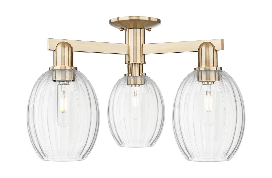 Innovations 716-3F-CB-G459-6CL Three Light Semi-Flush Mount, Champagne Bronze