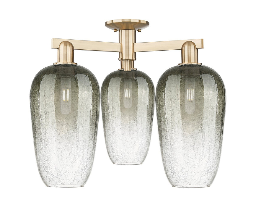 Innovations 716-3F-CB-G484-7SL Three Light Semi-Flush Mount, Champagne Bronze