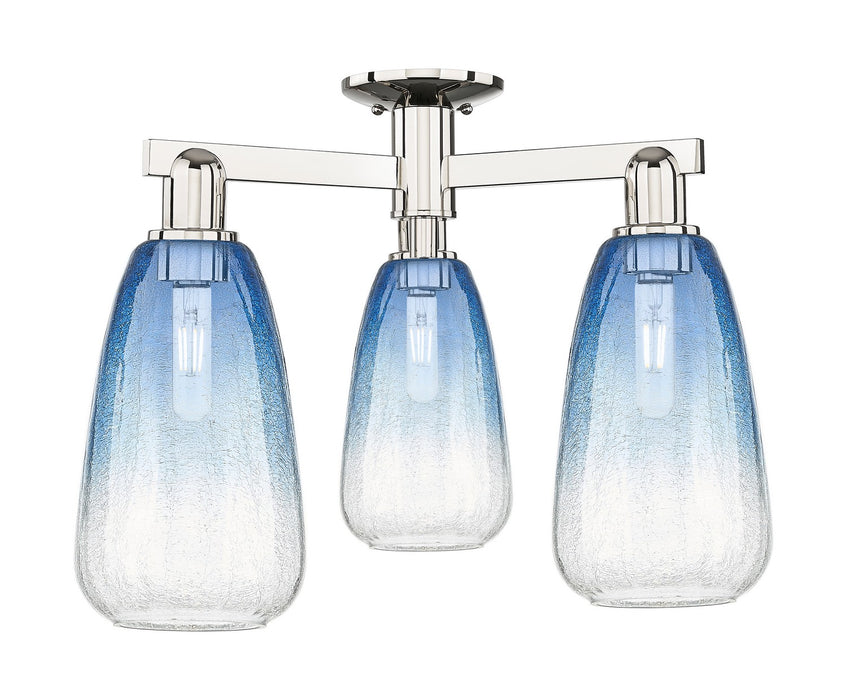 Innovations 716-3F-PN-G480-6SB Three Light Semi-Flush Mount, Polished Nickel