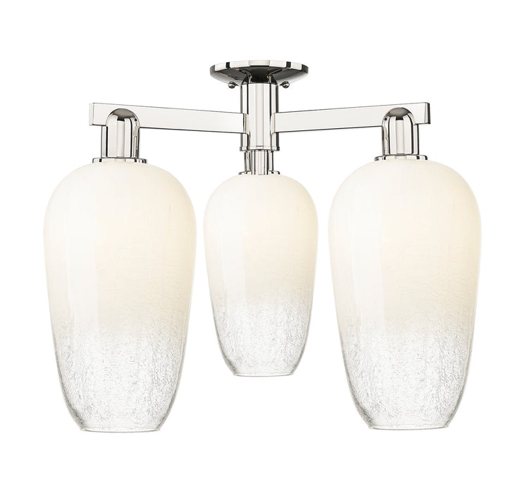 Innovations 716-3F-PN-G484-7OP Three Light Semi-Flush Mount, Polished Nickel