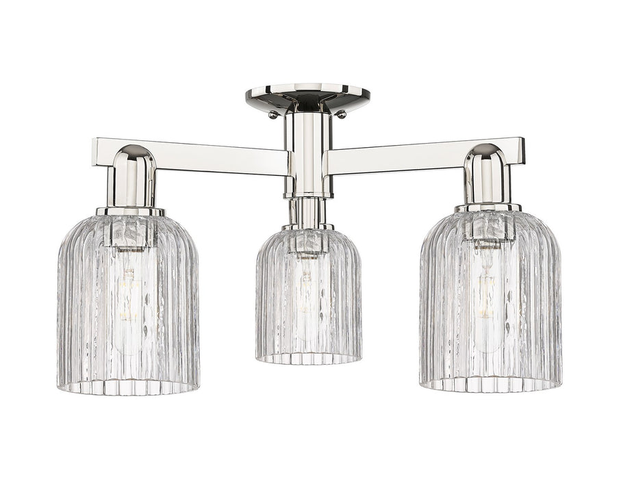 Innovations 716-3F-PN-G559-5CL Three Light Semi-Flush Mount, Polished Nickel
