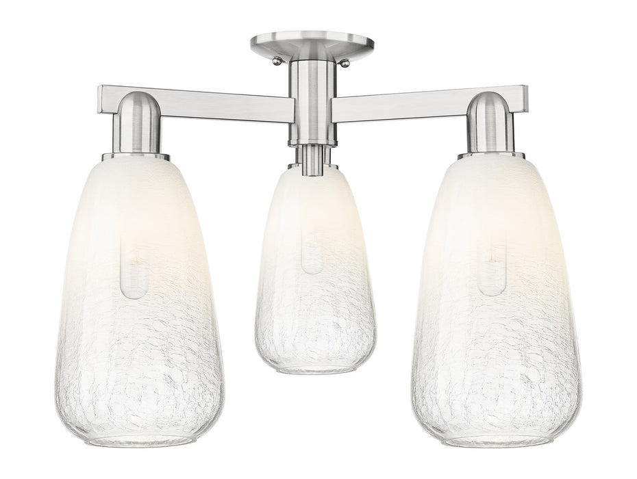 Innovations 716-3F-SN-G480-6OP Three Light Semi-Flush Mount, Brushed Satin Nickel