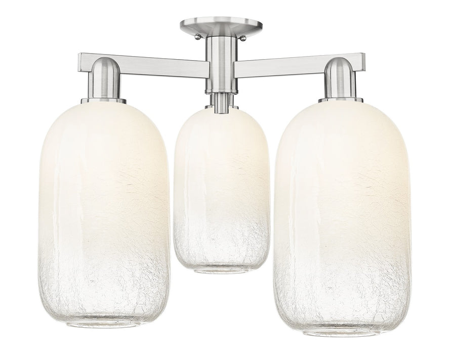 Innovations 716-3F-SN-G482-7OP Three Light Semi-Flush Mount, Brushed Satin Nickel