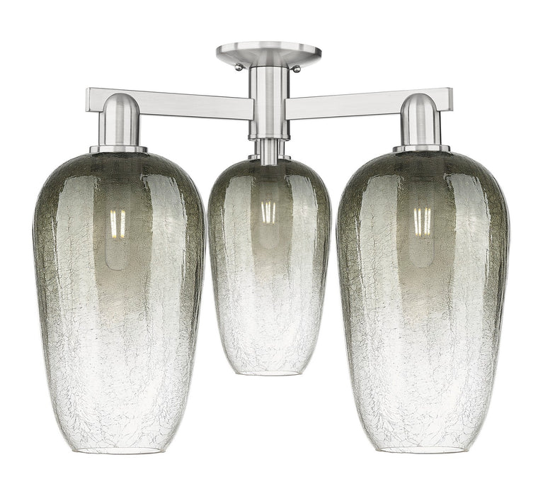Innovations 716-3F-SN-G484-7SL Three Light Semi-Flush Mount, Brushed Satin Nickel